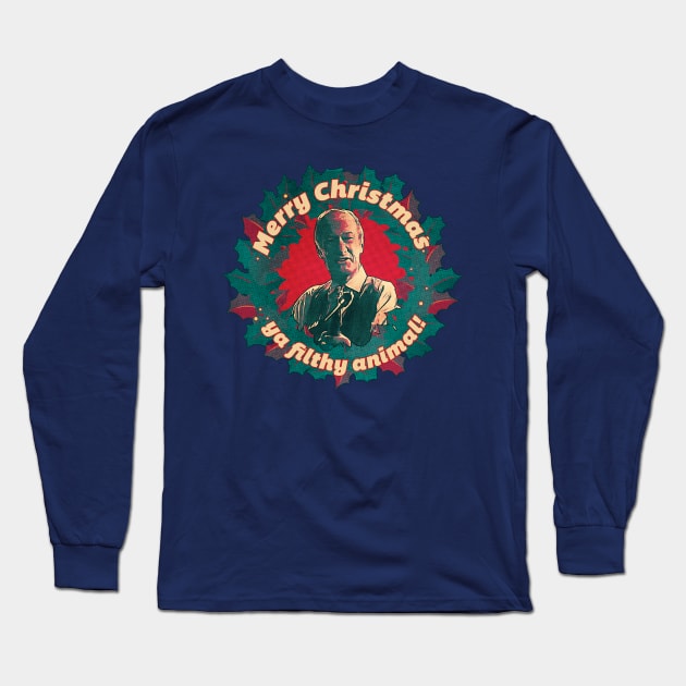 Merry Christmas, ya filthy animal! Long Sleeve T-Shirt by creativespero